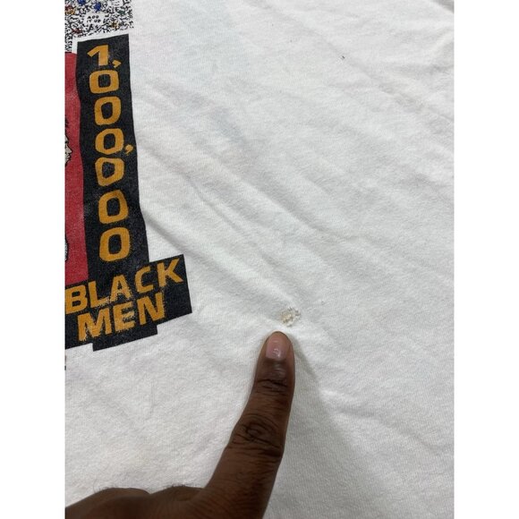 Vintage Million Man March Blackman T-Shirt Size XL Black Activism 1995 90s RARE - Picture 6 of 7